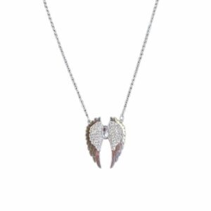 Diamante Angel Wings Pendant Necklace
