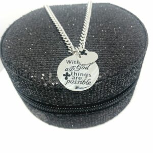 Double Pendant Necklace - With God all things