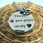 Necklace Double charm You left paw prints