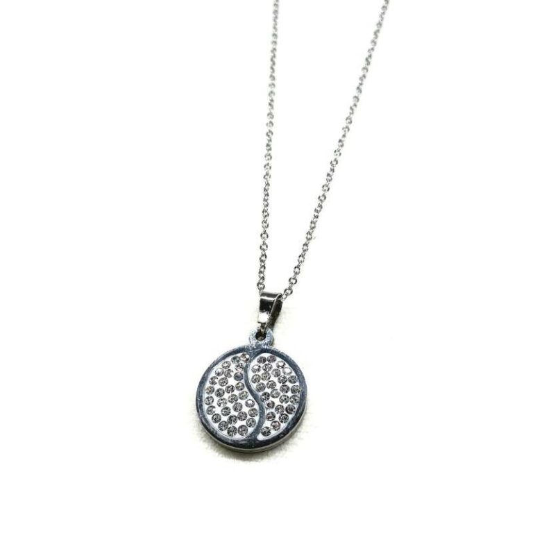 Round Diamante Pendant Necklace Lazy Daisy